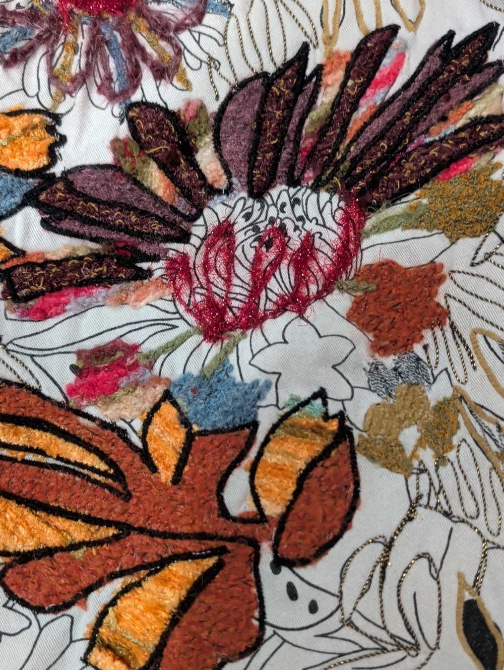 Jacket Embroidered Buttoned Down - Picture 2 of 4